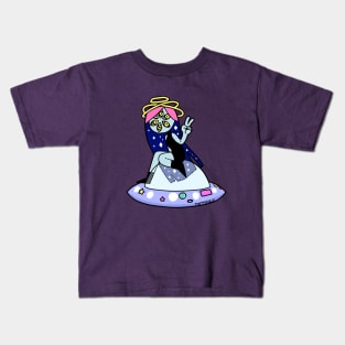 Alien Girl- Peace Sign Kids T-Shirt